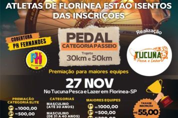 FLORÍNEA REALIZA PEDAL CATEGORIA PASSEIO 30K E 50K