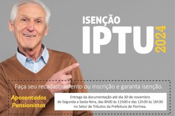 ISENÇÃO DO IPTU 2023