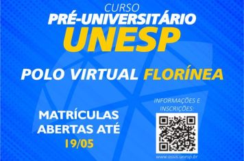 CURSINHO PRÉ-VESTIBULAR DA UNESP POLO FLORÍNEA ESTA COM INSCRIÇÕES ABERTAS