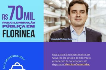 FLORÍNEA RECEBE RECURSOS DO DEPUTADO ESTADUAL VINICIUS CAMARINHA