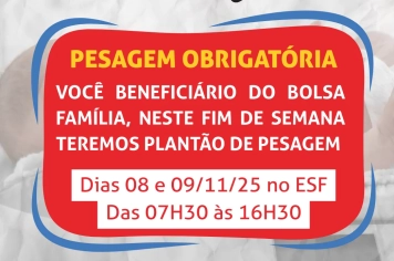 NÃO PERCA! ÚLTIMA PESAGEM DO ANO 
