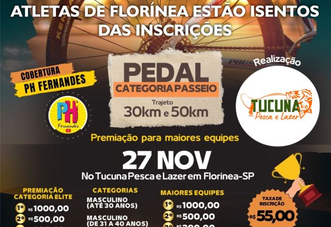 FLORÍNEA REALIZA PEDAL CATEGORIA PASSEIO 30K E 50K