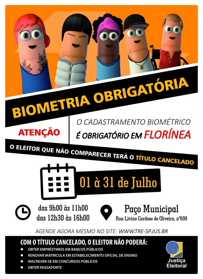CARTÓRIO ELEITORAL FARÁ MUTIRÃO PARA REALIZAR CADASTRO BIOMÉTRICO EM FLORÍNEA