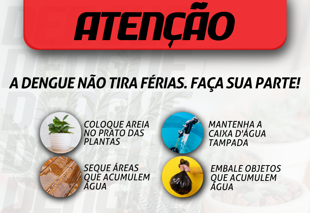 A dengue não tira férias! Faça sua parte!