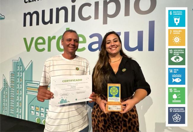 FLORÍNEA RECEBE SELO MUNICÍPIO VERDEAZUL EM 12ª LUGAR NO RANKING ESTADUAL E A 2ª CIDADE DO VALE DO PARANAPANEMA