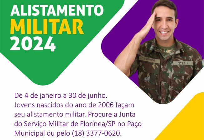 ATENÇÃO AO ALISTAMENTO MILITAR 2024